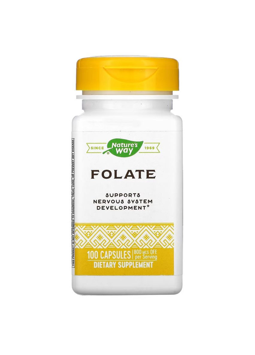 Фолат, 800 мкг, Folate, 100 капсул Nature's Way (315145853)