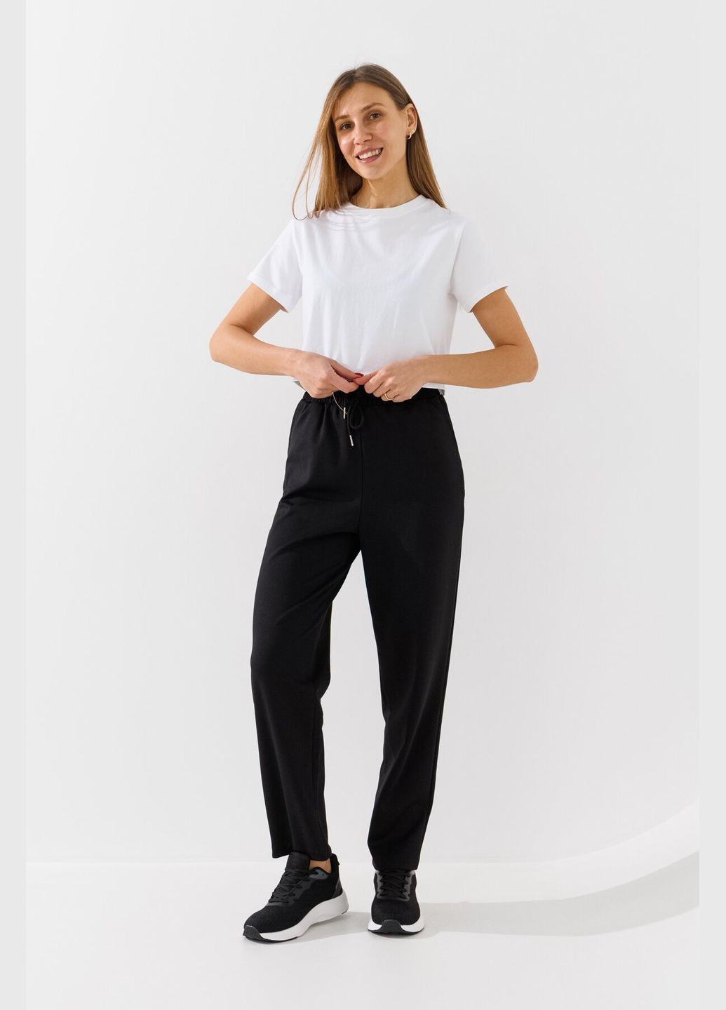 Штаны однотонные женские 260 Черный shop (2000990959942) SL МОМ (317291026)