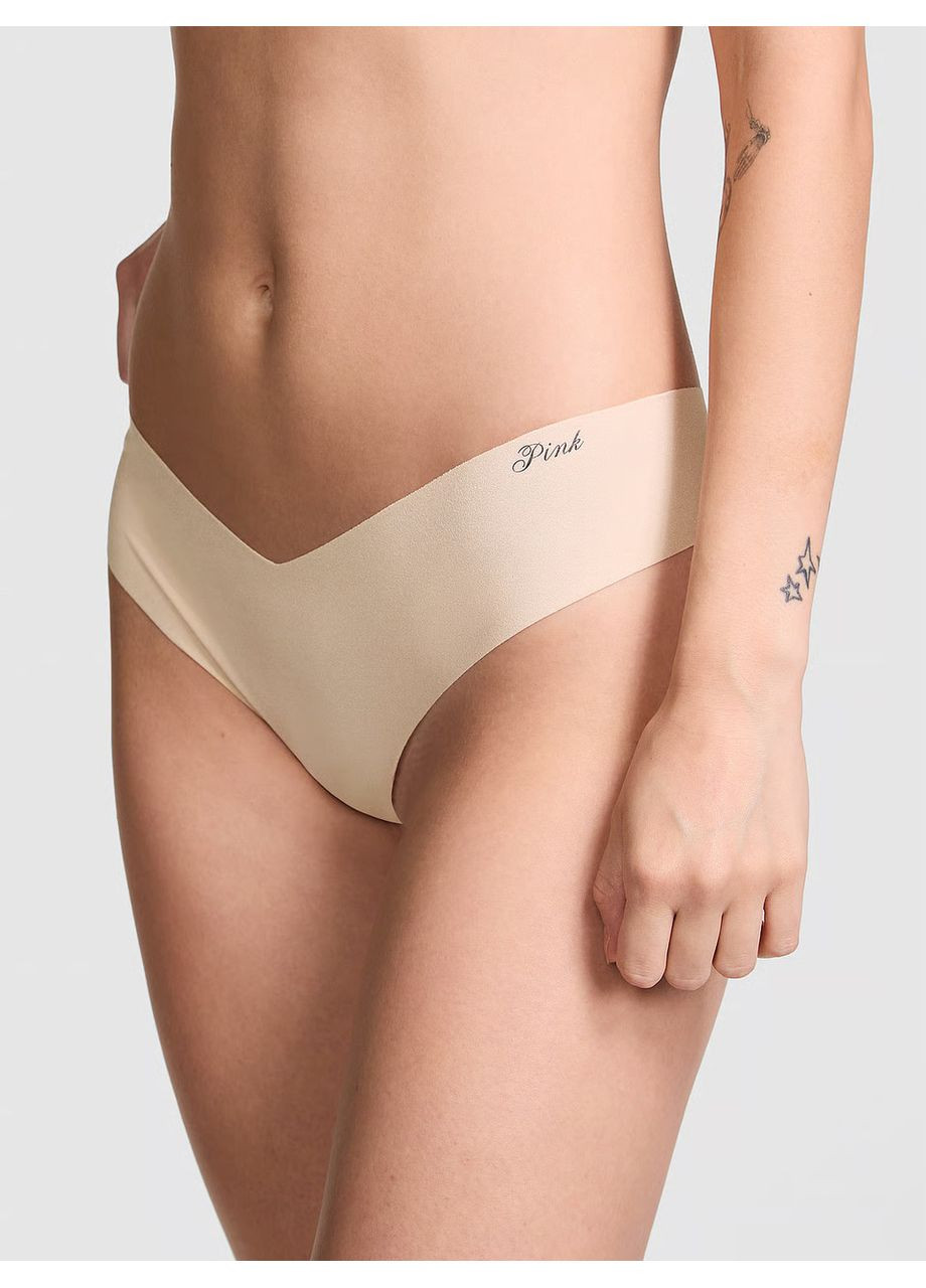 Бежевий демісезонний жіночі трусики-стрінги безшовні світло бежевіі, розмір s No Brand