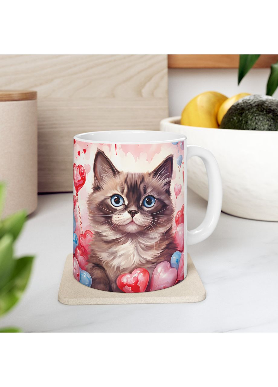 Керамічна чашка з дизайном "Котик" - 1 No Brand (368671452)