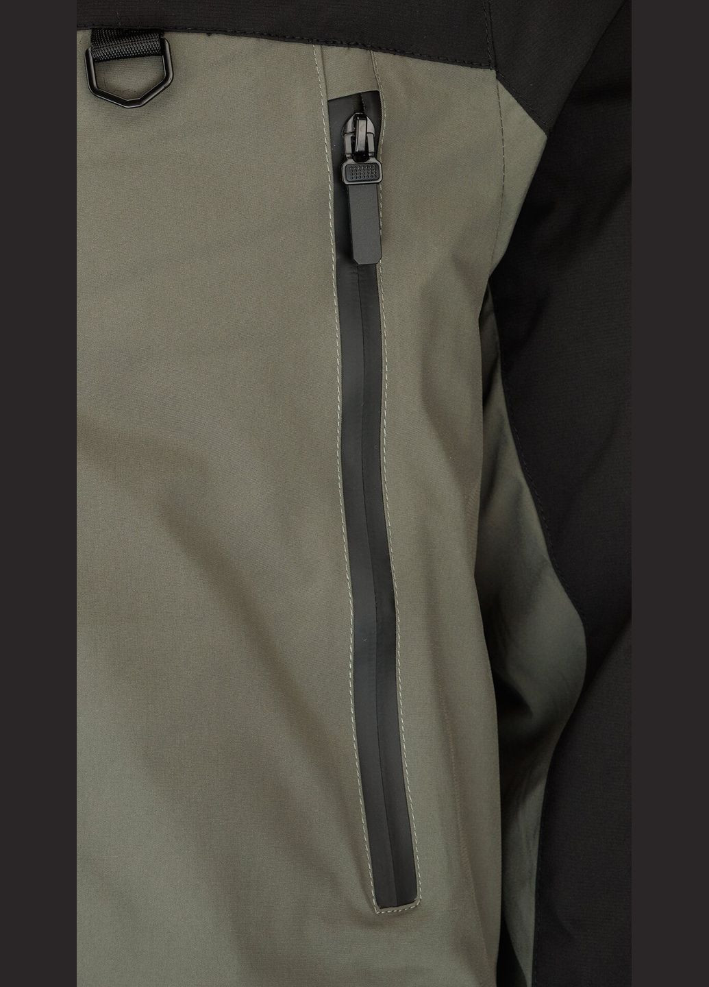 Комбинированная зимняя куртка однотонная мужская 9910 оливково-черный shop (2000999148323) Demos