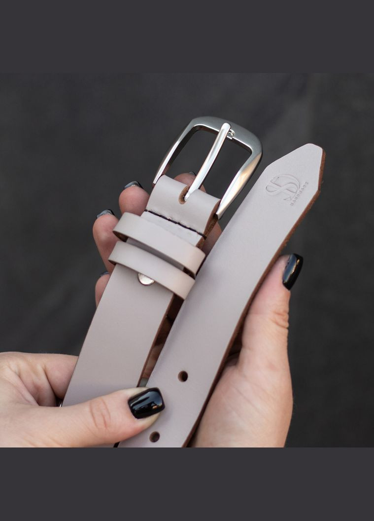 Кожаный женский ремень с серебряной пряжкой SD Handmade (357489772)