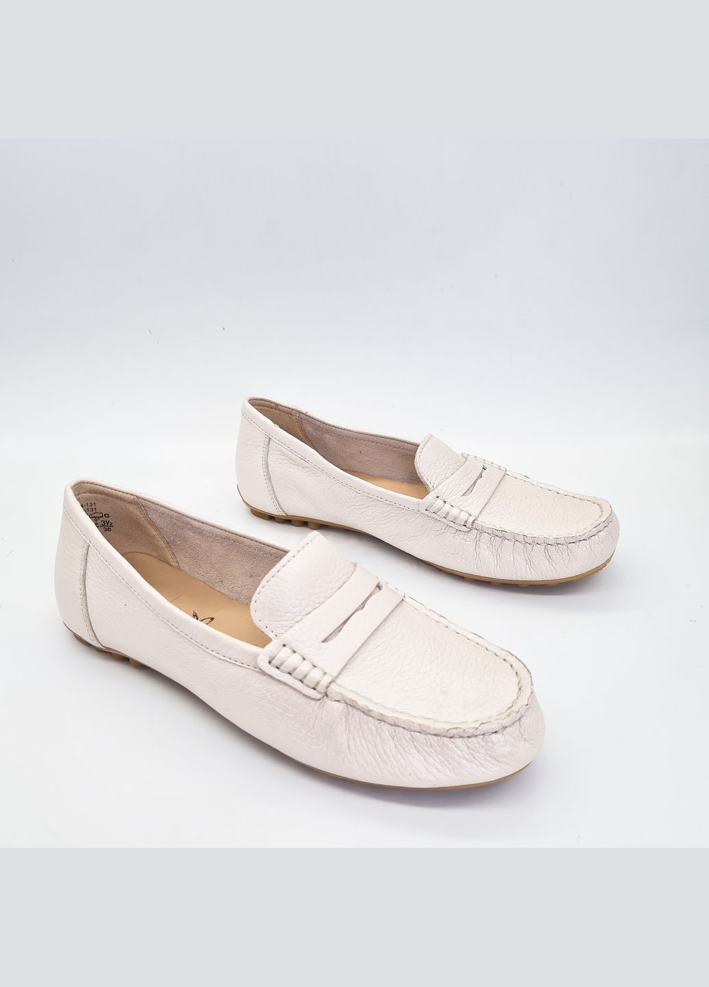 Светло-бежевые мокасины (р) кожа 0-1-1-9-24652-44-131 Caprice