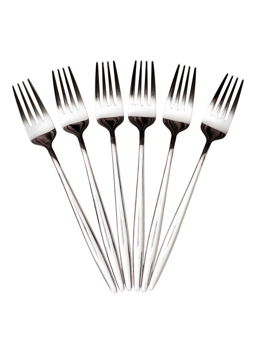 Набір столових вилок 6 штук по 21 см із нержавіючої сталі, сріблястий Yiwu HP-8-28 No Brand (371373024)