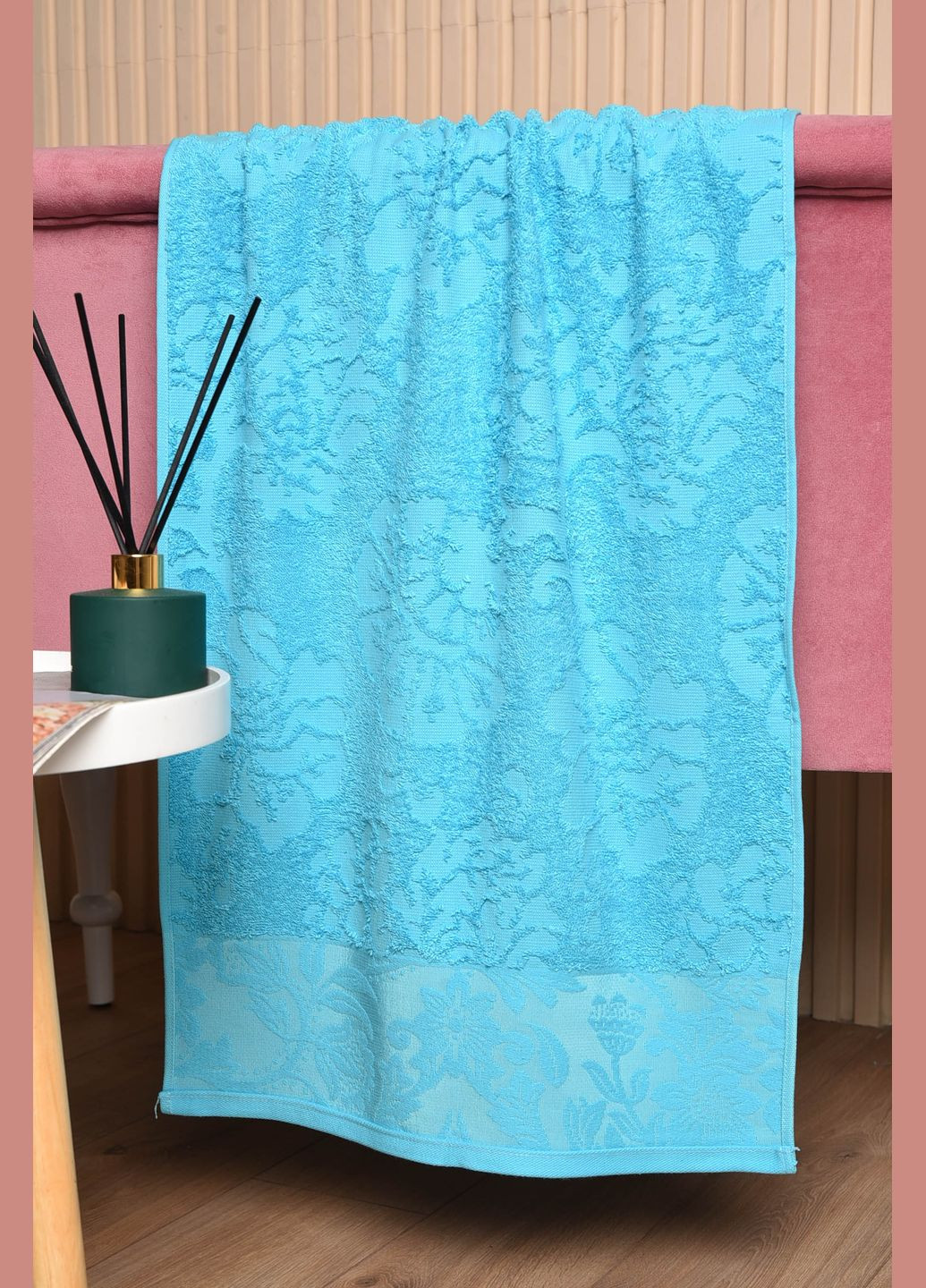 Рушник для обличчя махровий блакитного кольору Let's Shop однотонний блакитний