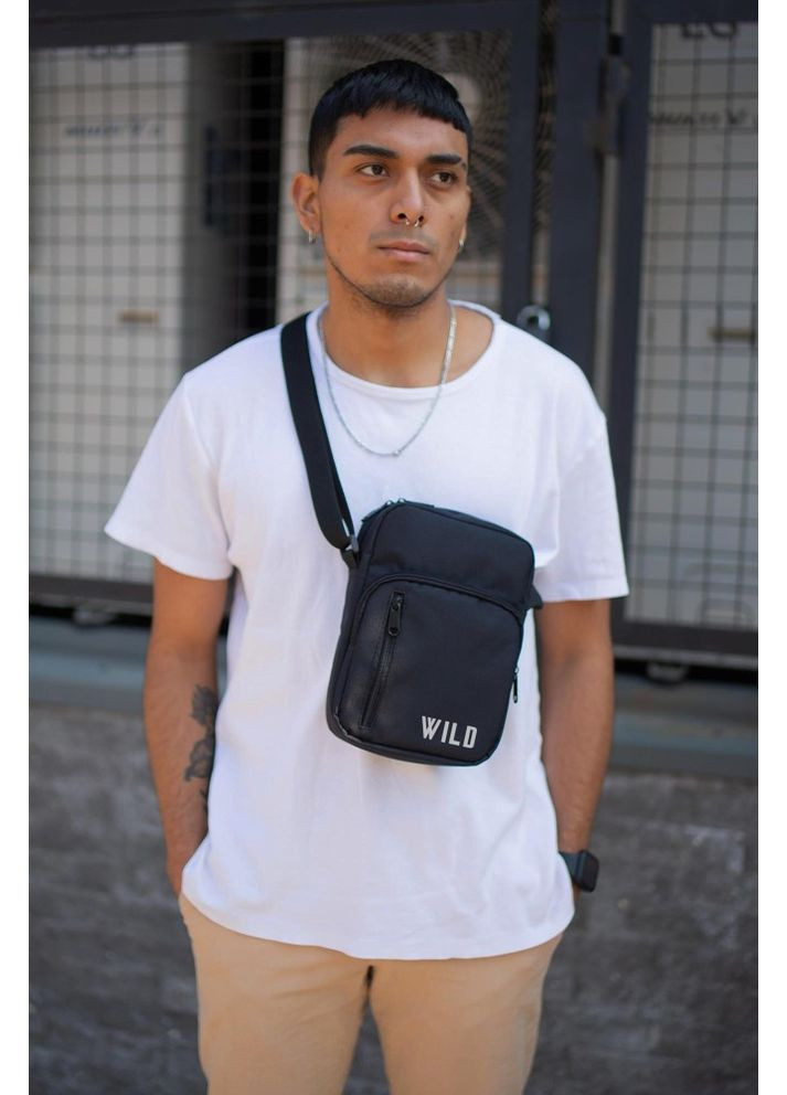 Сумка месенджер барсетка через плече з принтом Wild Black Without (353707064)