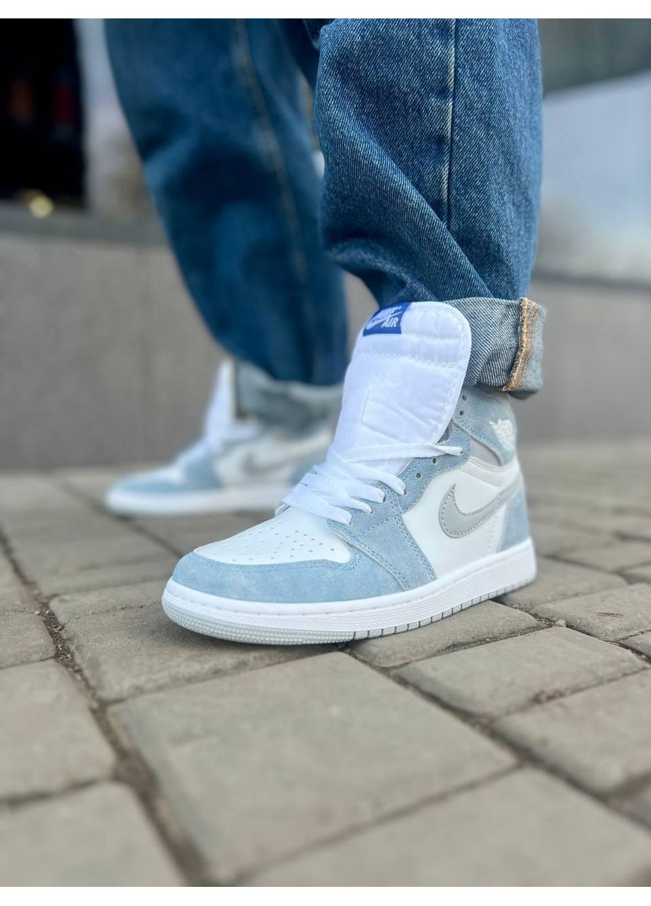 КРОСІВКИ ЖІНОЧІ NIKE AIR JORDAN RETRO 1 HYPER ROYAL НАЙК АІР ДЖОРДАН No Brand білі зими (368862359)