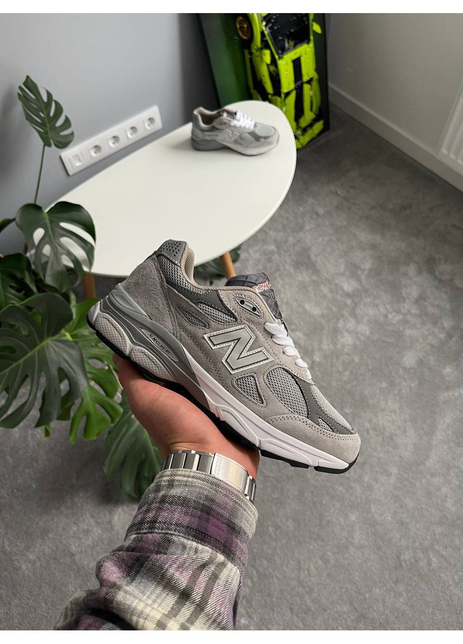 Сірі Осінні кросівки чоловічі і жіночі new balance 990 grey green | нью беланс 990 сірі No Brand