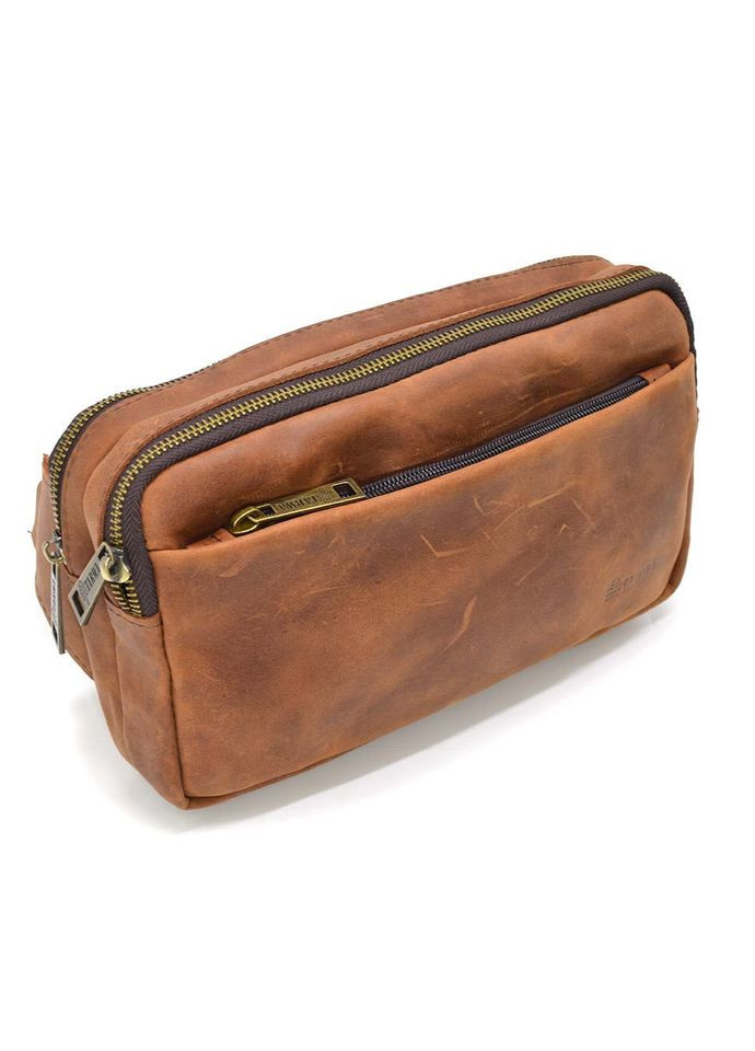 Напоясная сумка на два отделения RB-0704-3md коньячный крейзи TARWA (301590948)