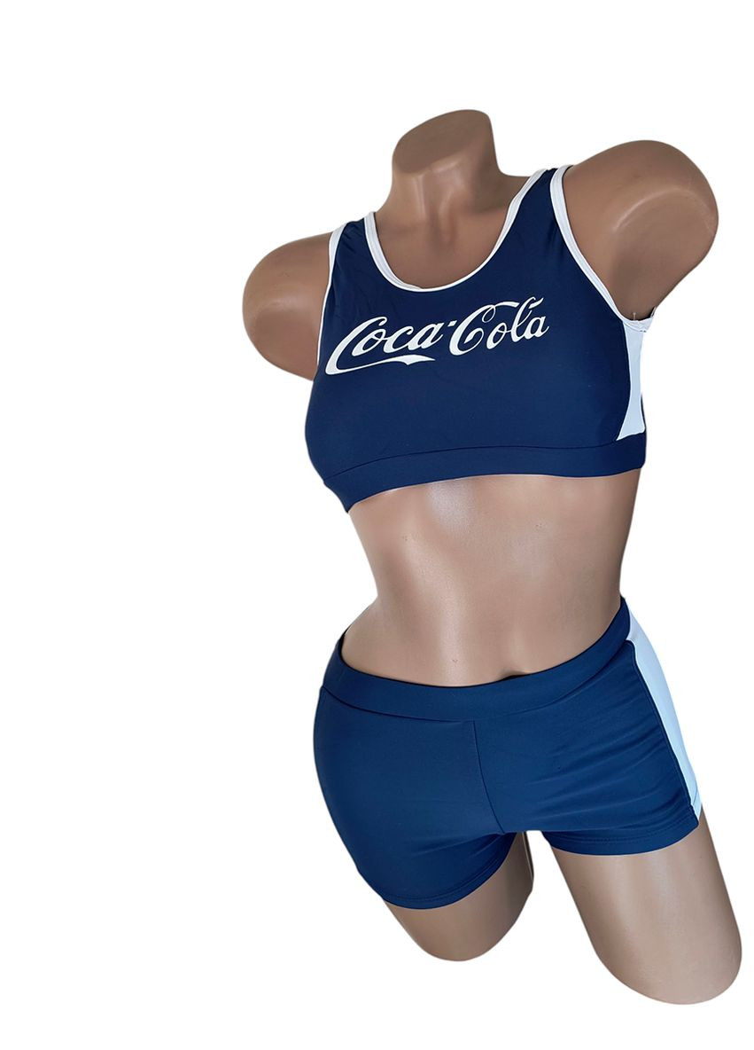 Темно-синій демісезонний купальник підлітковий роздільний для спорту та для активного відпочинку терес роздільний Teres