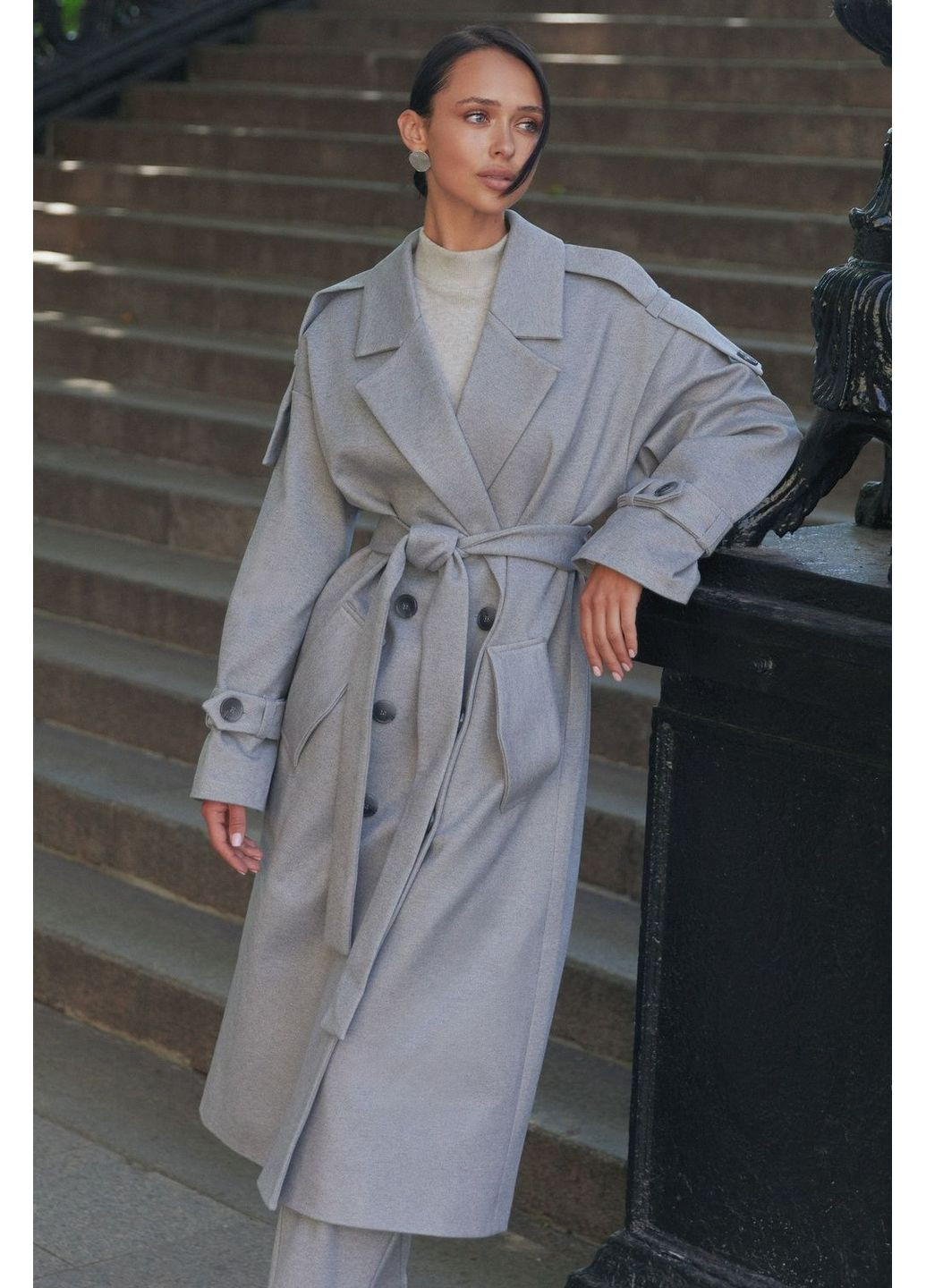 Сіре демісезонне Тренч Seventeen
