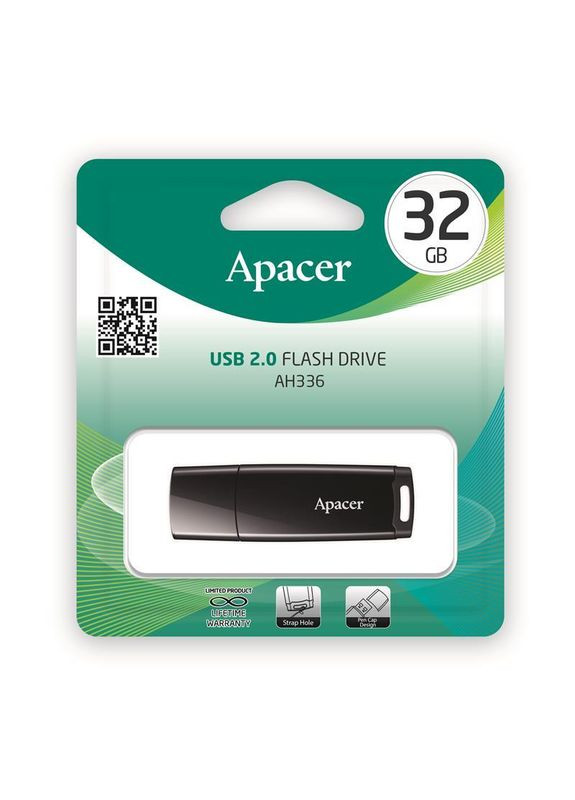Флеш-накопитель USB 32GB AH336 Black (AP32GAH336B-1) Apacer (336955611)