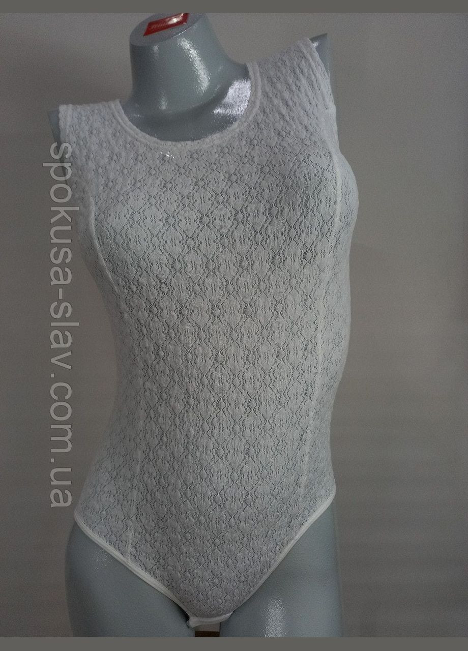 Романтичное кружевное белое без рукавов боди Violana (369160895)