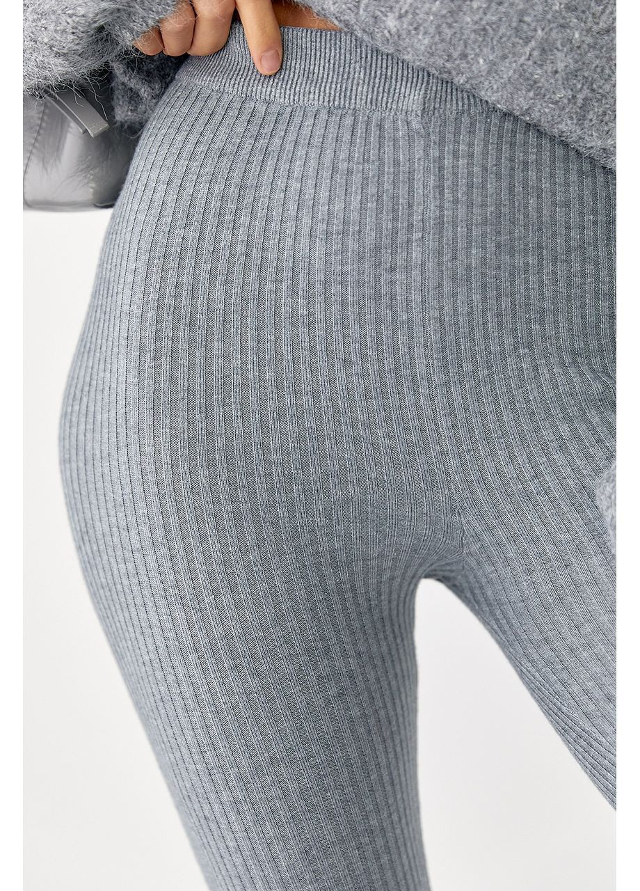 Трикотажные лосины в рубчик со штрипками - бежевый цвет Lurex (370601964)