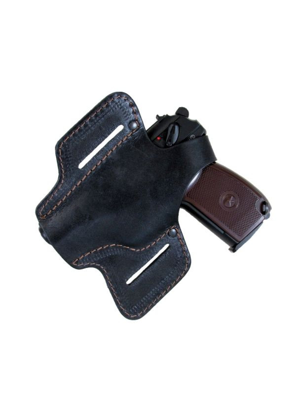 Кобура поясна не формована "метелик" (шкіра, чорна) No Brand ПМ (331173224)