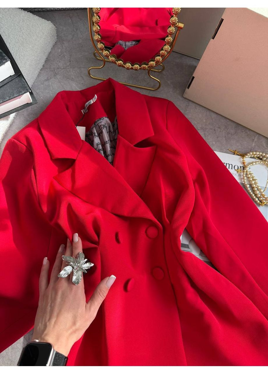 Червона повсякденний жіноча сукня-піджак сукня-жакет Гермес однотонна