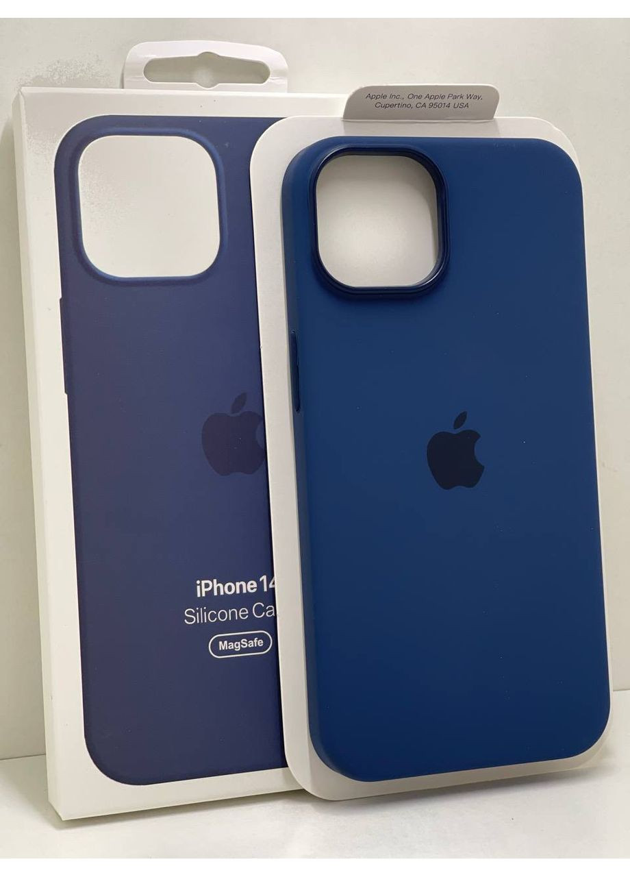 Чохол на 14 PRO MAX Silicone Case Magsafe Силікон мікрофібра з магсейв для айфон 14 ПРО МАКС Blue No Brand (369137063)