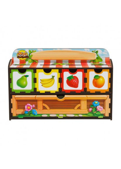 Сортер комодик с плашками для счета, Овощи и фрукты No Brand (339100908)
