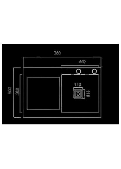 Набор кухонной мойки 78*50С R нержавейка Handmade (углубленная полка) Platinum (353495417)