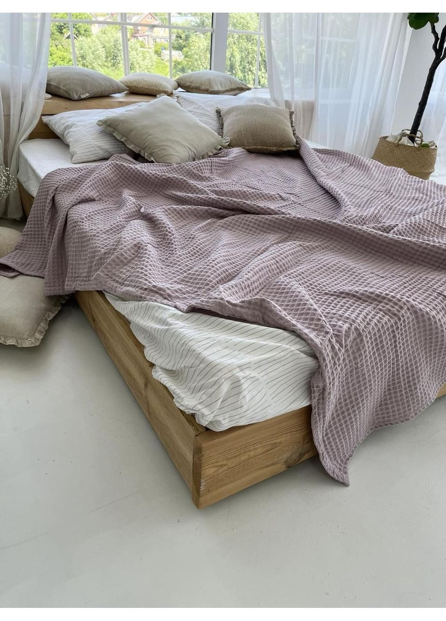 Покрывало Greece вафельное хлопковое темный лиловый цвет 160х210 см ZEINTEX (315346916)