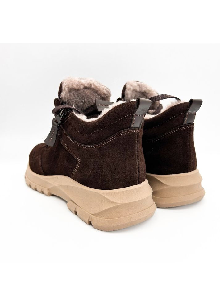 Кроссовки (р) Замша 0-1-1-8843 Stepter тёмно-коричневые зима (359377081)