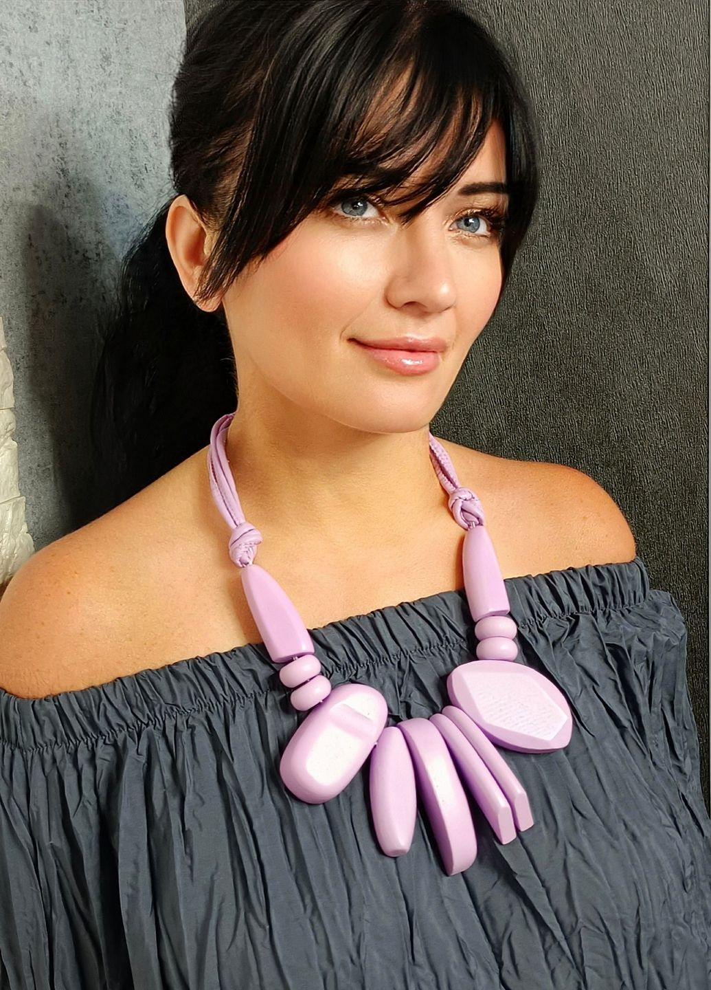 Кольє di classe абстрактне дерев'яне з великими підвісками на щільному шнурі (338370326)