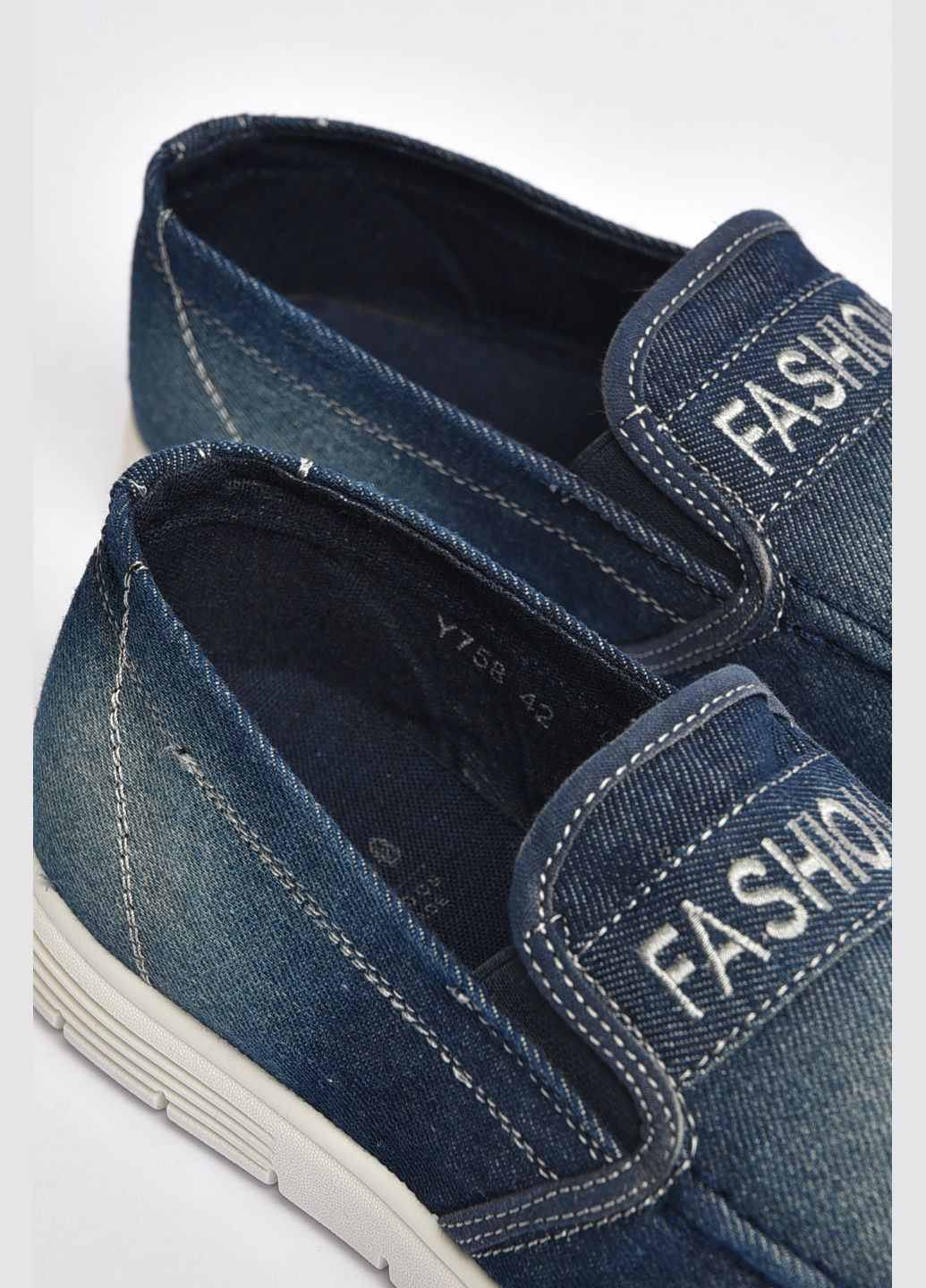 Голубые мокасины мужские голубого цвета текстиль Let's Shop