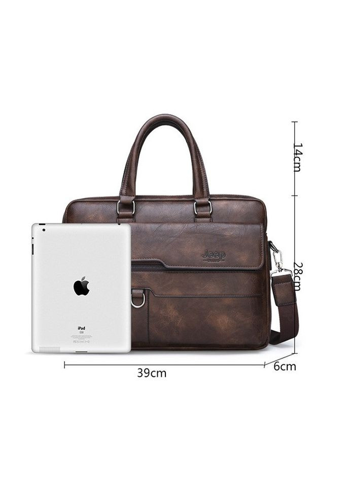 Чоловічий портфель для документів формату А4 Темно-коричневий No Brand (302391179)