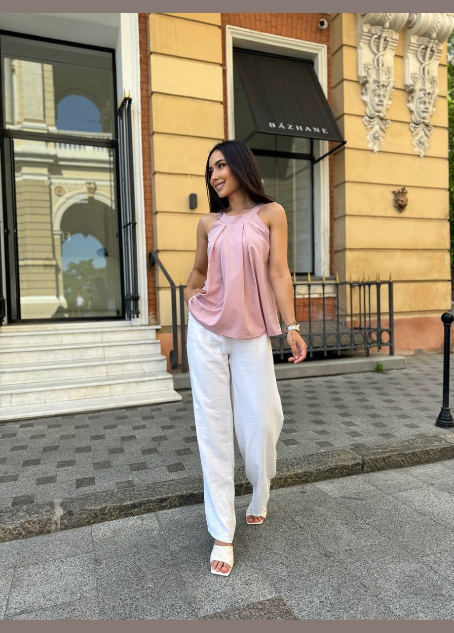 Пудрова жіноча блузка без рукавів Fashion Girl