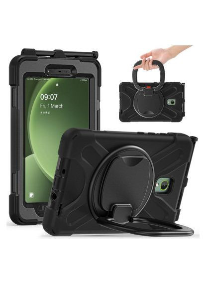 Чохол до планшета Heavy Duty Case With Stand Holder Samsung Galaxy Tab Active 5 SM-X306B 8" Black (710950) BeCover Heavy Duty Case With Stand Holder Samsung Galaxy T (366489563)