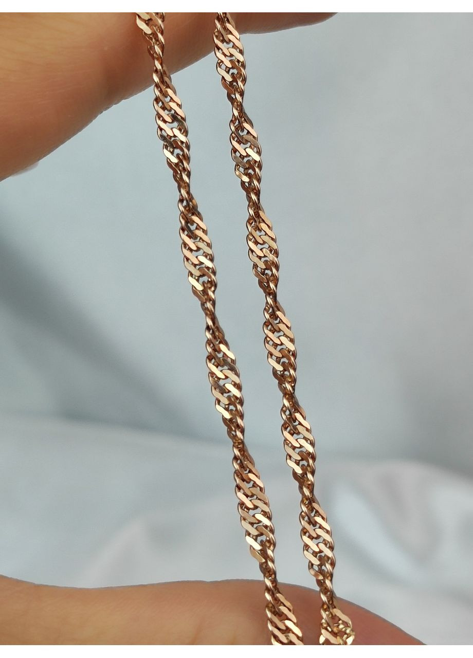 Срібний ланцюжок 925 проби в позолоті Сінгапур 45 см No Brand (367089327)