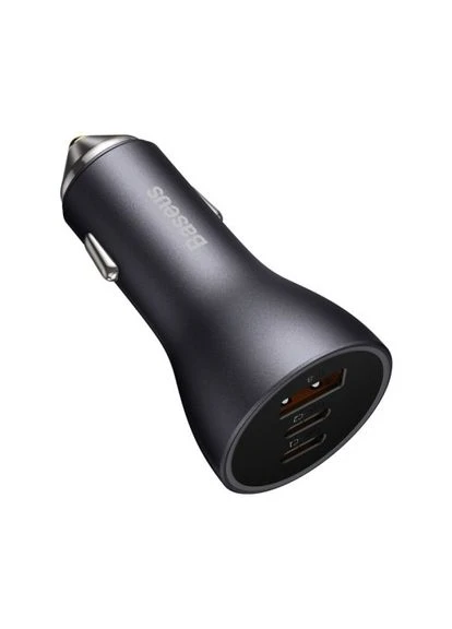Автомобільний зарядний пристрій Golden Contactor Pro Triple Fast Charger Car Charger 65W U+C+C темно-сірий CGJP010013 Baseus (393954403)