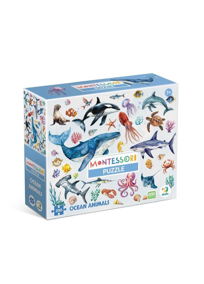 Детский пазл Монтессори "Океанические животные" 300630, 200 элементов DoDo Toys (367968162)
