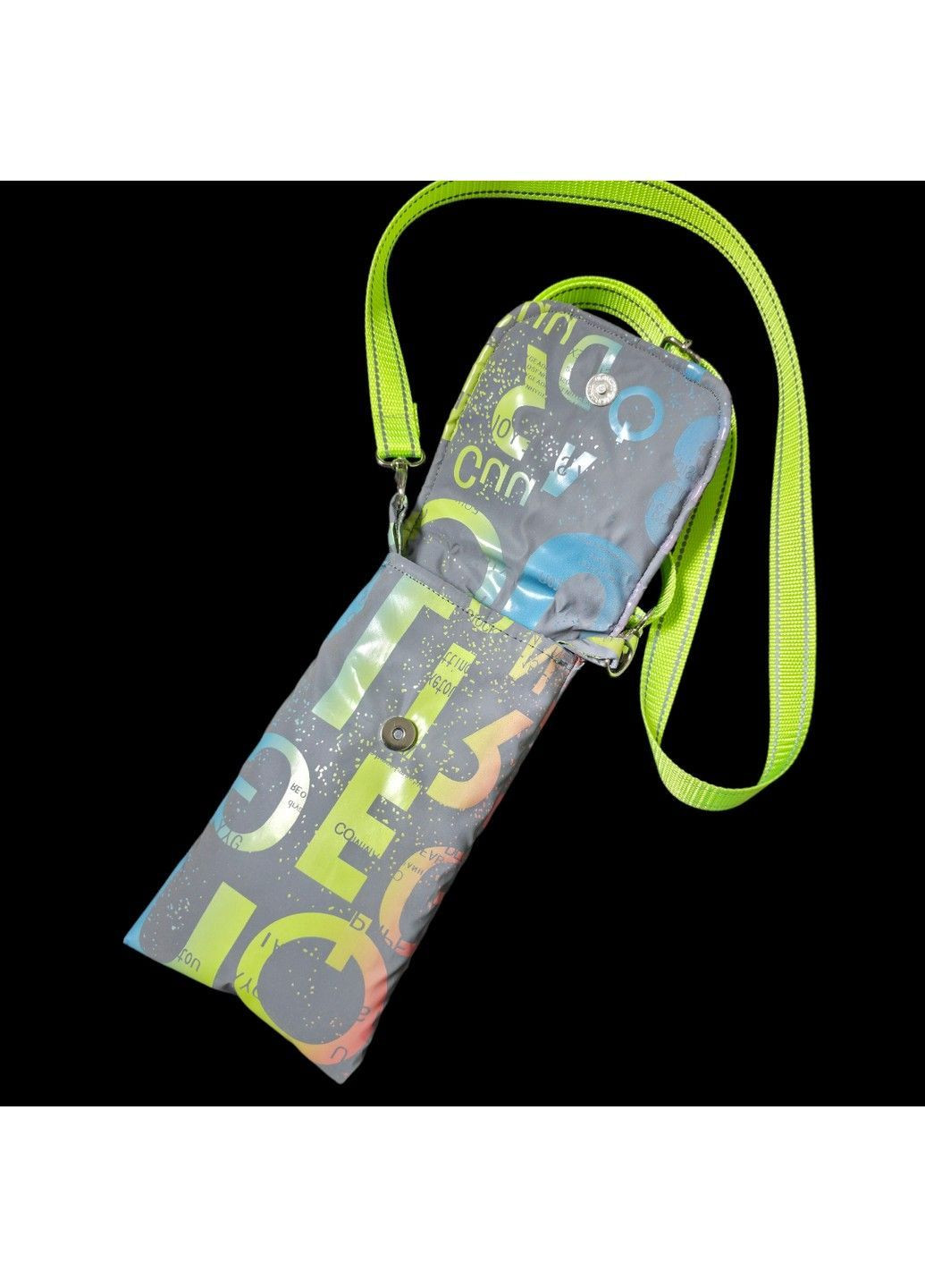 Світловідбиваюча сумочка-чохол для телефона — компактна, стильна. Неонові літери Svitashka (371135639)