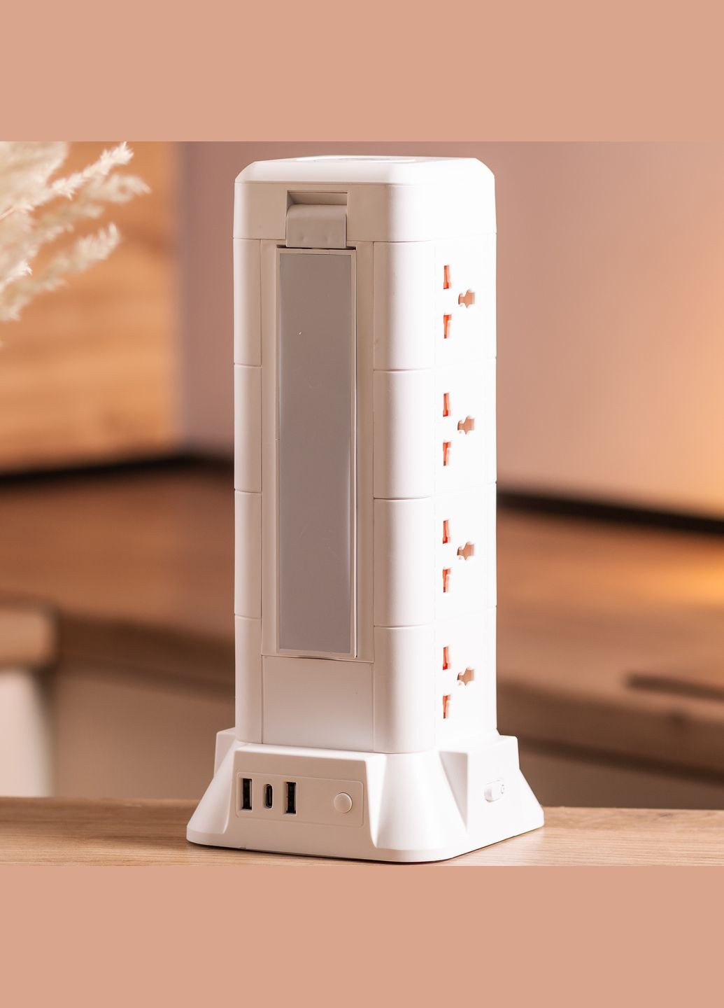 Мережевий фільтр-подовжувач TOWER 12 розеток LED 3xUSB-A 1xUSB-C 2.8м (HP-5-9MF) No Brand (338597650)