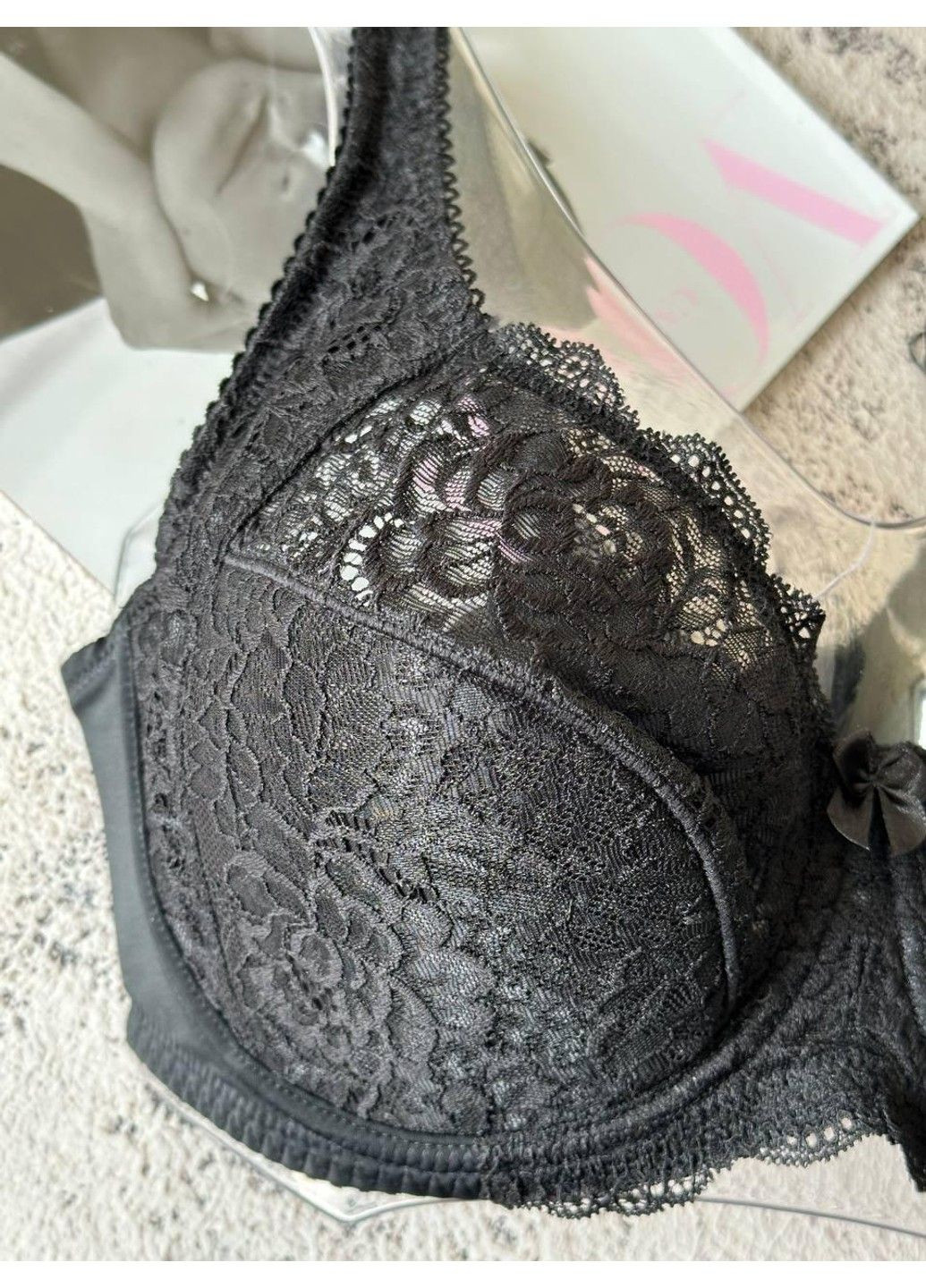 Чёрный черный бюстгальтер на чашку e Acousma