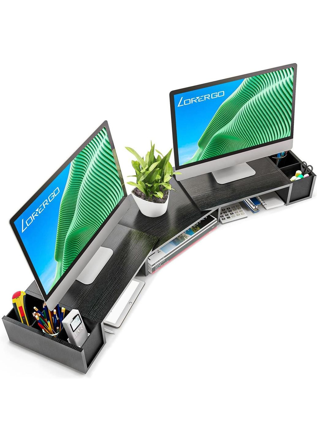 Стойка для двух мониторов Черный No Brand (315395879)