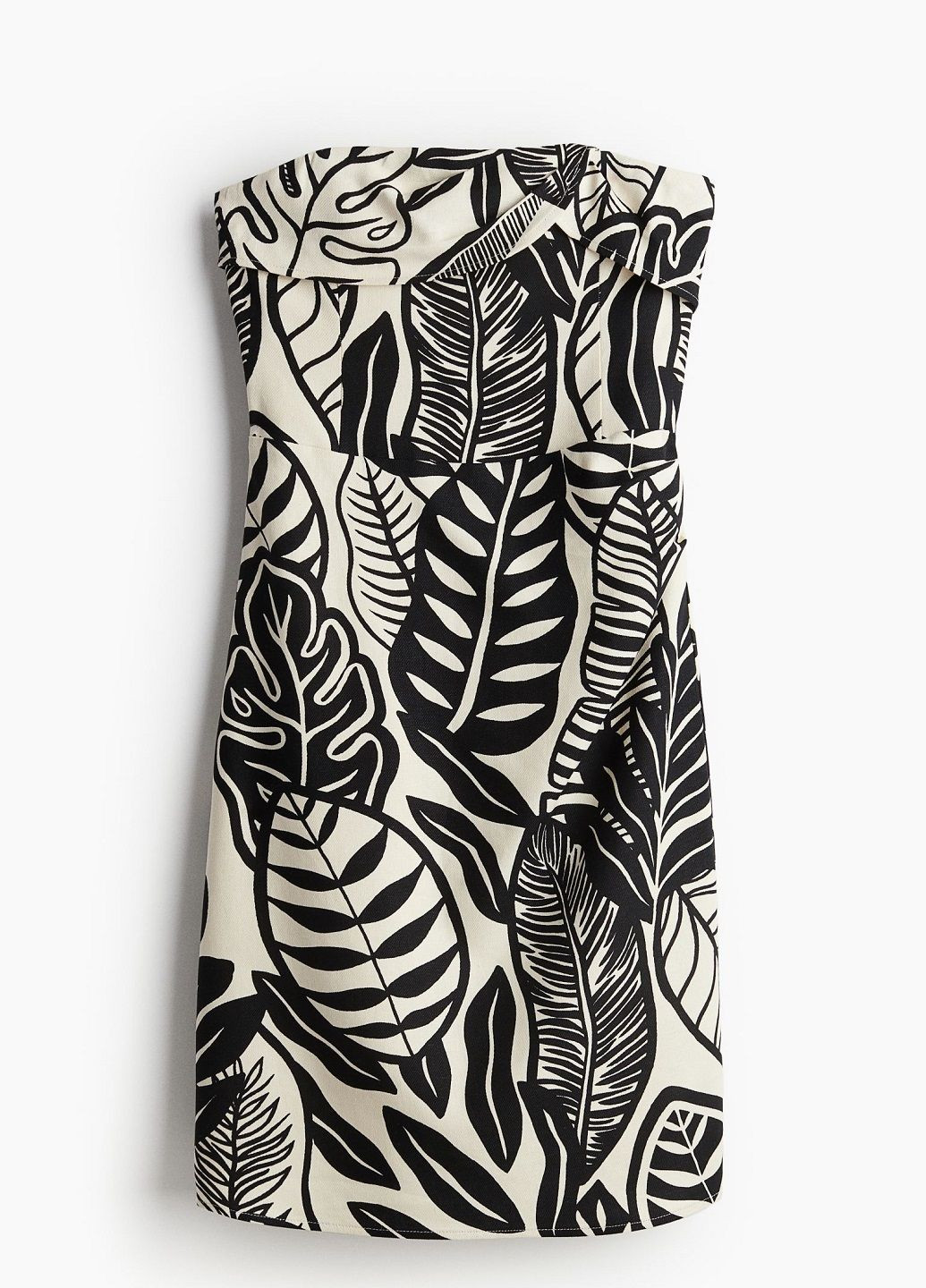Молочное деловое платье H&M с абстрактным узором