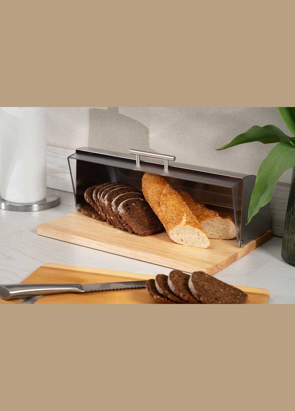 Хлібниця Gemini 39х27х15см, дерево, пластик, нержавіюча сталь Ardesto (314778762)