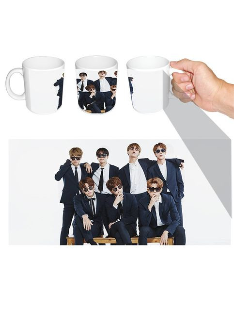 Чашка біла Бтс BTS (z0014) No Brand (326997221)