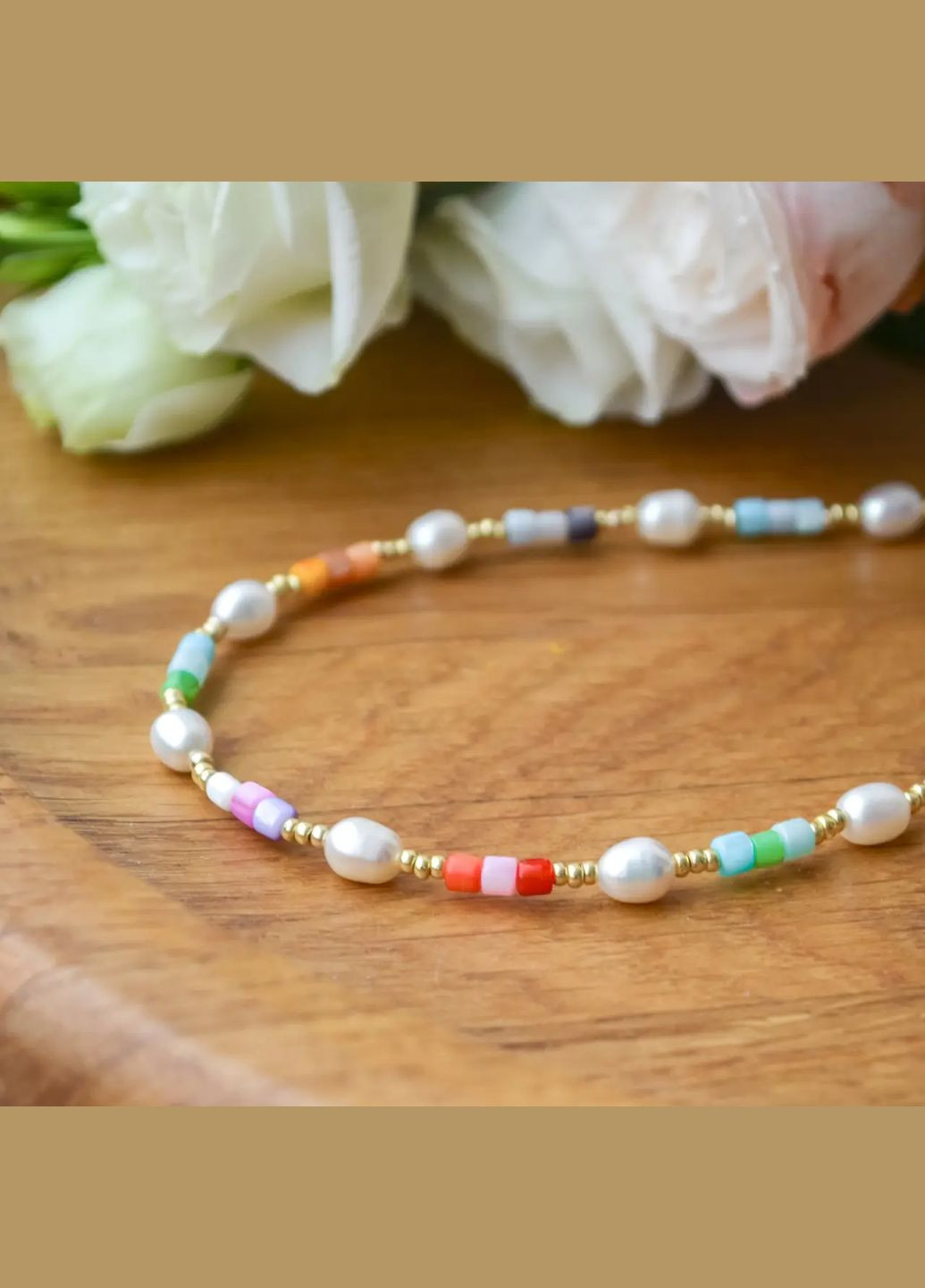 Чокер натуральный камень речной Жемчуг и Перламутр разноцветный фур-ра гип-н лимон золото d-4х8мм+- L-40-45см No Brand жемчуг (пресноводный), перламутр латунь золото (303140313)