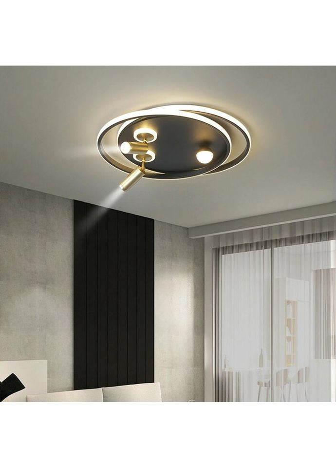 Люстра светодиодная потолочная LED светильник для квартиры на потолок лэд 26461 Черный 15х40х60 см. Sunnysky (324395733)