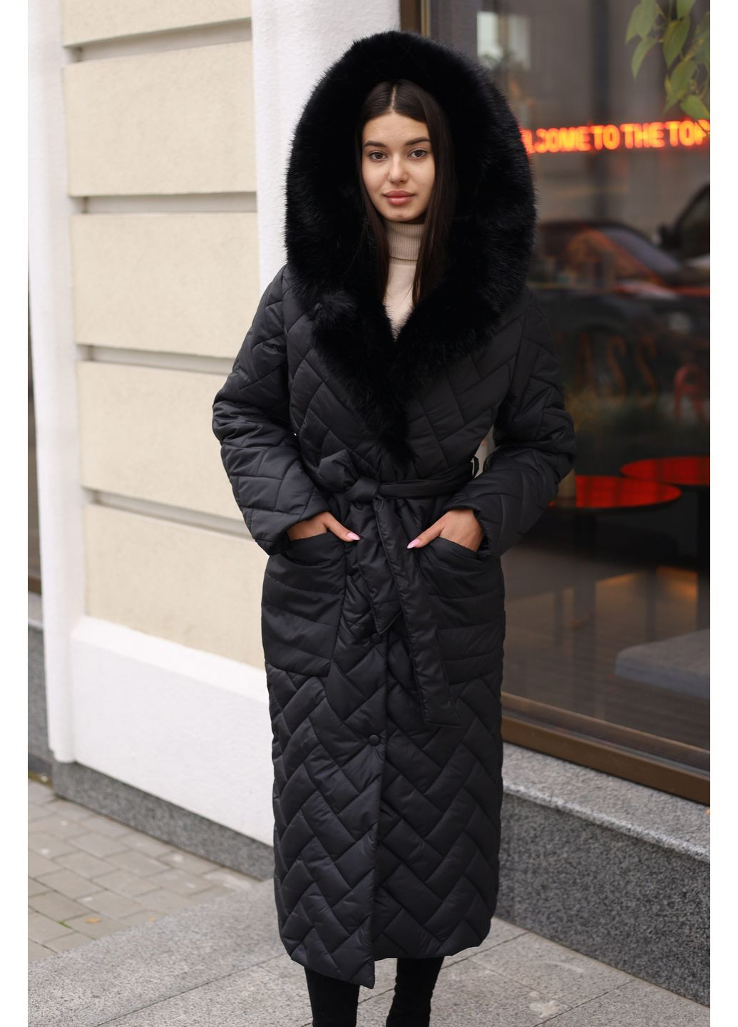 Черное зимнее Пальто MN