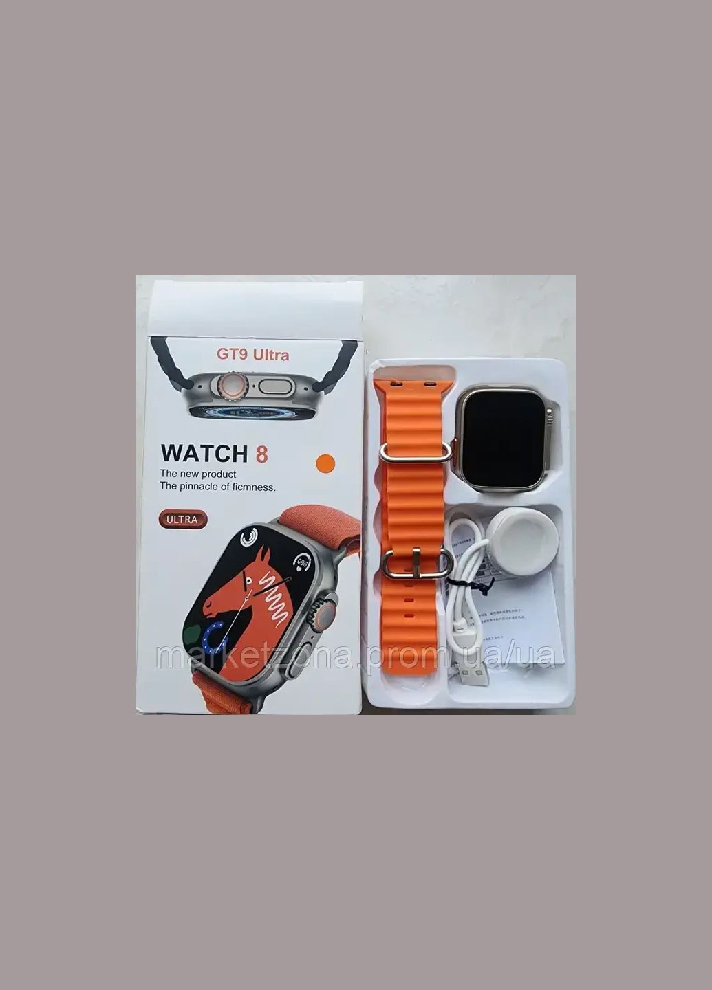 Смарт Годинник GT9 ultra 49 mm 8 series помаранчевий смарт вотч ультра бездротова зарядка Smart Watch (334314658)