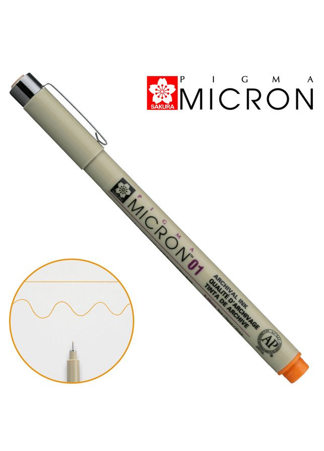 Лінер PIGMA MICRON (0.1), 0,25мм, Оранжевий, Sakura (362581295)