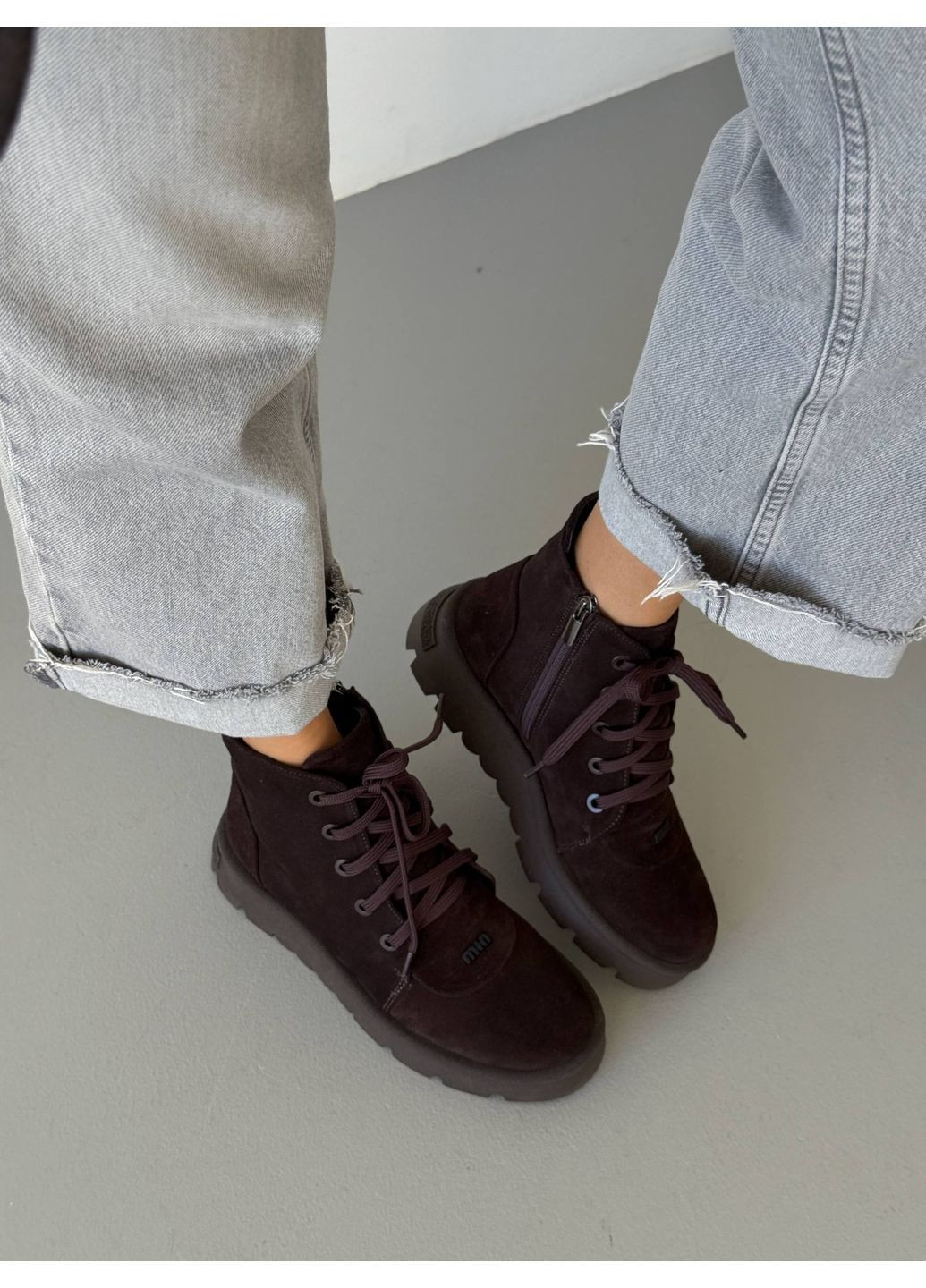 Зимние зимние ботинки Helen из натуральной замши