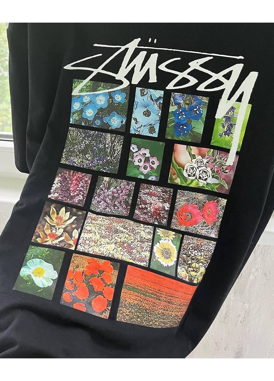 Біла футболка чорна, біла з красивим переднім принтом в стилі stussy No Brand
