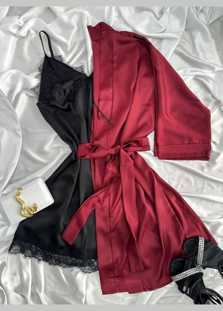 Нічна сорочка з халатом (комплект пеньюар+халат) _леопардовий Ghazel (330223489)