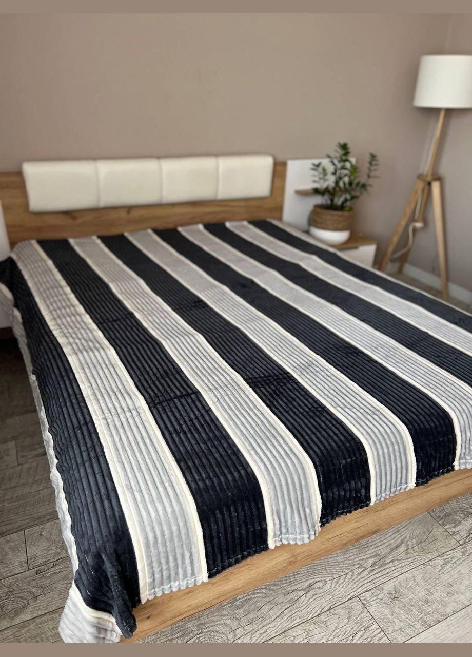 Плед шарпей евро плюшевый пушистый 200х230 см Серый (П4Кpolosa-sharpey-001-01) No Brand (308754761)