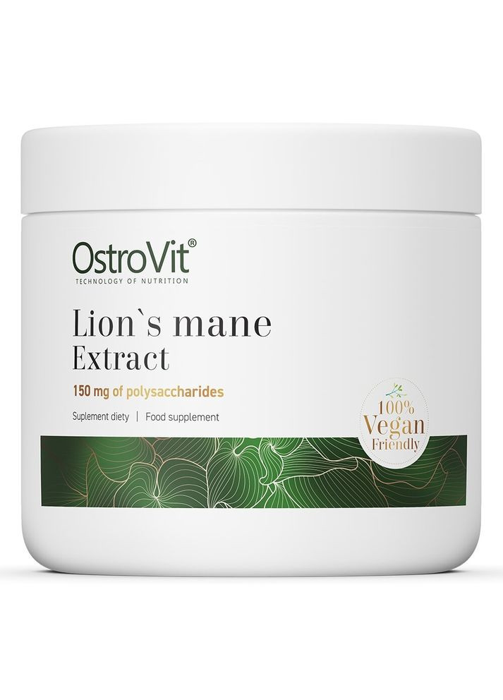 Экстракт гриба львиной гривы Vege Lion's Mane Extract, 50 грамм для поддержки памяти и концентрации внимания Ostrovit (324421397)